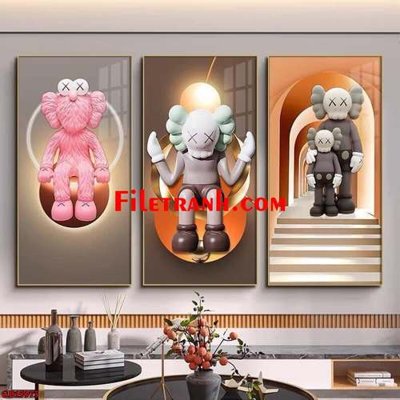 File tranh quảng cáo File gốc in bộ tranh decor treo tráng gương canvas GB15973 (download file gốc)