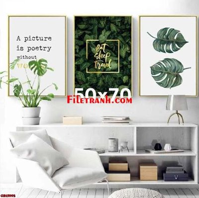 Download file gốc File gốc in bộ tranh decor treo tráng gương canvas GB15992 (in lụa) hoa lá