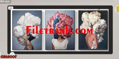 File tranh File gốc in bộ tranh decor treo tráng gương canvas GB16007 (bản gốc) treo phòng ăn