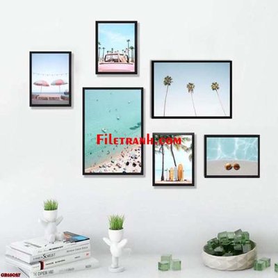 File tranh File gốc in bộ tranh decor treo tráng gương canvas GB16027 (ảnh gốc) không bị mờ