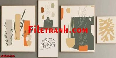 File ảnh File gốc in bộ tranh decor treo tráng gương canvas GB16042 (gốc) dùng in Pano