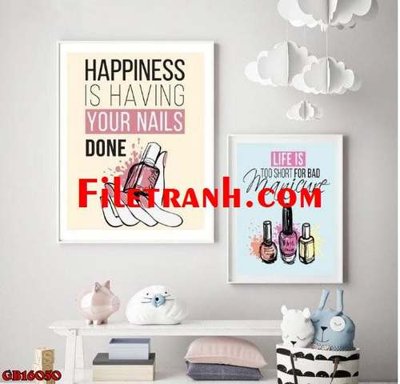File tranh File gốc in bộ tranh decor treo tráng gương canvas GB16050 (bản gốc) in lụa 5D