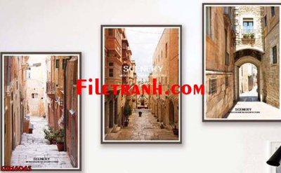 File gốc in ấn File gốc in bộ tranh decor treo tráng gương canvas GB16063 chất lượng vượt trội