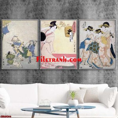 File ảnh gốc File gốc in bộ tranh decor treo tráng gương canvas GB16064 không vỡ nét