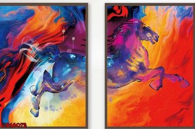 File tranh gốc File gốc in bộ tranh decor treo tráng gương canvas GB16072 (bản quyền) độc đáo