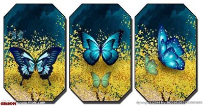 File gốc File gốc in bộ tranh decor treo tráng gương canvas GB16091 (in 3D) cho trang trí