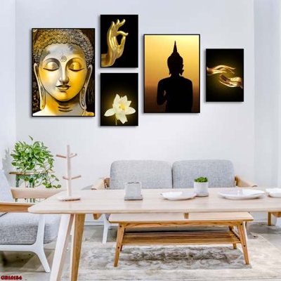 File tranh File gốc in bộ tranh decor treo tráng gương canvas GB16184 (bản gốc) in lụa 5D