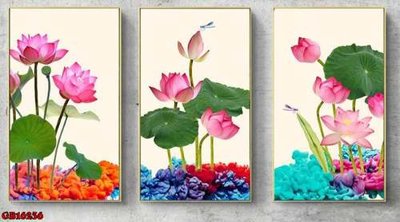 File tranh gốc File gốc in bộ tranh decor treo tráng gương canvas GB16236 (sắc nét từng chi tiết)