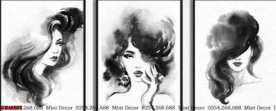 File gốc File gốc in bộ tranh decor treo tráng gương canvas GB16293 (in tráng gương) hiện đại