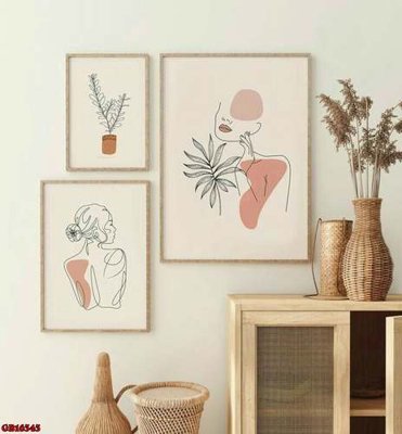 File tranh File gốc in bộ tranh decor treo tráng gương canvas GB16343 (bản gốc) trang trí văn phòng