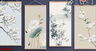 File tranh File gốc in bộ tranh decor treo tráng gương canvas GB16563 (ảnh gốc) không bị mờ