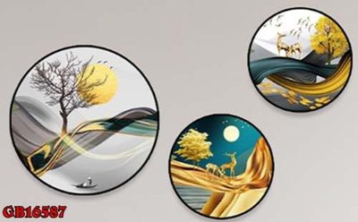 File tranh File gốc in bộ tranh decor treo tráng gương canvas GB16587 (gốc) in vải canvas