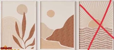 Hình ảnh file gốc File gốc in bộ tranh decor treo tráng gương canvas GB16635 cho in UV