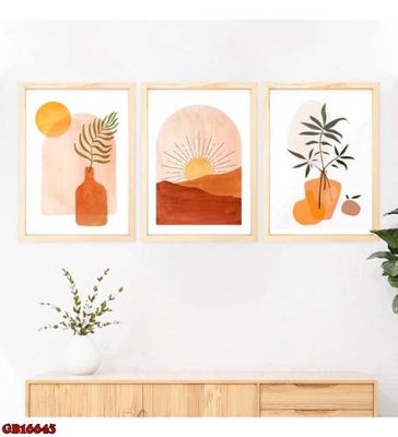 File gốc File gốc in bộ tranh decor treo tráng gương canvas GB16643 (in 3D) cho trang trí