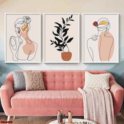 File gốc File gốc in bộ tranh decor treo tráng gương canvas GB16676 (in lụa) trang trí tường