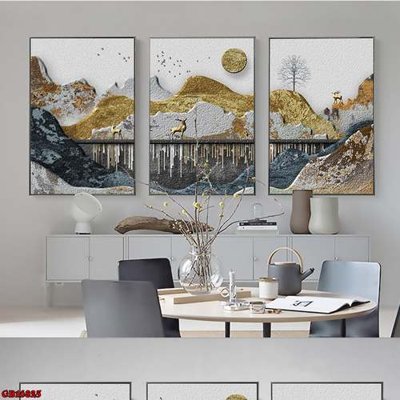 File gốc File gốc in bộ tranh decor treo tráng gương canvas GB16825 (cho in ấn) độc quyền