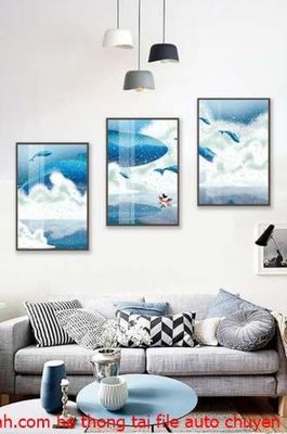 File tranh File gốc in bộ tranh decor treo tráng gương canvas GB18009 (gốc) chủ đề trẻ em