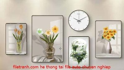 File gốc File gốc in bộ tranh decor treo tráng gương canvas GB18018 (in mica) làm bảng hiệu