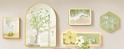 File gốc File gốc in bộ tranh decor treo tráng gương canvas GB18044 cho in ấn và thiết kế