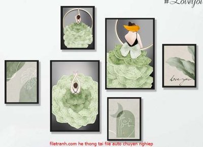 File ảnh File gốc in bộ tranh decor treo tráng gương canvas GB18065 (gốc) in PP, decal