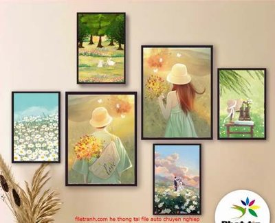 Chi tiết file gốc File gốc in bộ tranh decor treo tráng gương canvas GB18083 (cho in tráng gương)