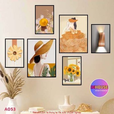 File tranh File gốc in bộ tranh decor treo tráng gương canvas GB18106 (ảnh gốc) sắc nét hoàn hảo