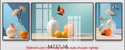 File gốc File gốc in bộ tranh decor treo tráng gương canvas GB18128 (in lụa) tranh mã đáo