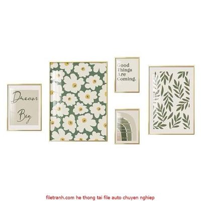 Download file gốc File gốc in bộ tranh decor treo tráng gương canvas GB18159 (in lụa) hoa lá