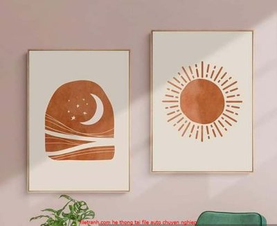 Ảnh gốc File gốc in bộ tranh decor treo tráng gương canvas GB18205 (độ nét cao) in mica