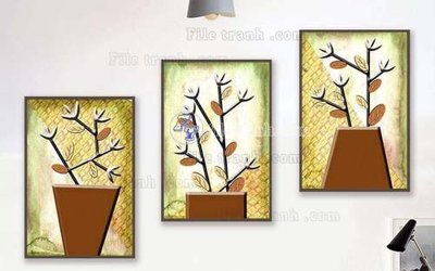 File gốc File gốc in bộ tranh decor treo tráng gương canvas GB20001 (in lụa) tranh thuận buồm