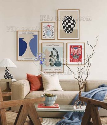 Download file gốc File gốc in bộ tranh decor treo tráng gương canvas GB20015 (in lụa) nghệ thuật
