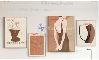 Ảnh gốc File gốc in bộ tranh decor treo tráng gương canvas GB20043 (siêu chi tiết) để in ấn