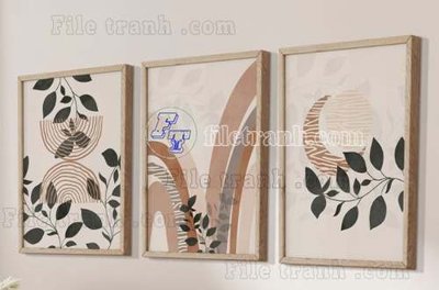 File gốc File gốc in bộ tranh decor treo tráng gương canvas GB20050 (bản quyền) cho in ấn