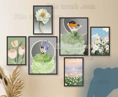 File tranh File gốc in bộ tranh decor treo tráng gương canvas GB20119 (ảnh gốc) độc quyền