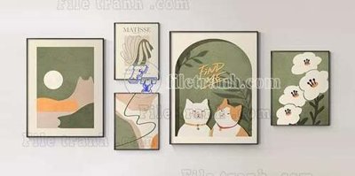 File in trần File gốc in bộ tranh decor treo tráng gương canvas GB20141 (bản gốc) phong cảnh