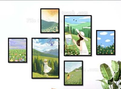 File gốc File gốc in bộ tranh decor treo tráng gương canvas GB20152 (trang trí) phòng trẻ em