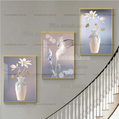 File ảnh File gốc in bộ tranh decor treo tráng gương canvas GB20194 (gốc) in poster