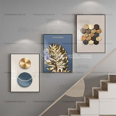 File tranh File gốc in bộ tranh decor treo tráng gương canvas GB20197 (gốc) chủ đề trẻ em