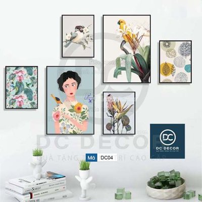File tranh File gốc in bộ tranh decor treo tráng gương canvas GB20212 (gốc) in vải canvas