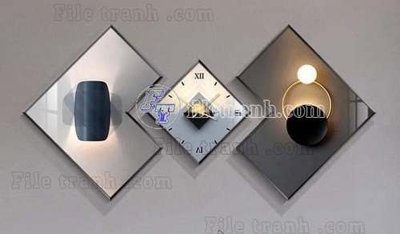 File tranh File gốc in bộ tranh decor treo tráng gương canvas GB20246 (bản gốc) in lụa dán tường