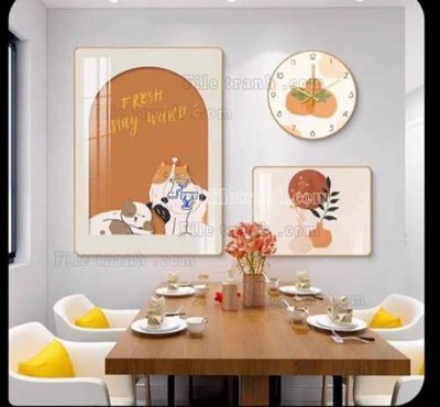 File gốc File gốc in bộ tranh decor treo tráng gương canvas GB20266 (in ấn) màu sắc trung thực