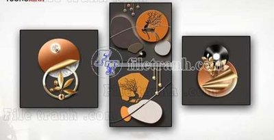 File gốc File gốc in bộ tranh decor treo tráng gương canvas GB20271 (in lụa) hoa văn cổ điển