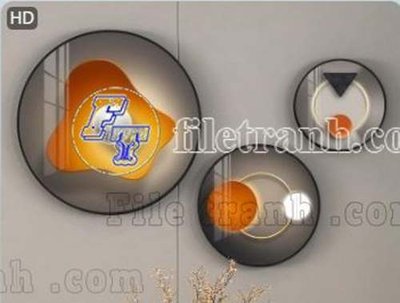 File in trần File gốc in bộ tranh decor treo tráng gương canvas GB20364 (file gốc) hoa văn 3D