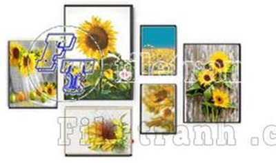 Tải file File gốc in bộ tranh decor treo tráng gương canvas GB20431 (gốc) chủ đề hoa sen