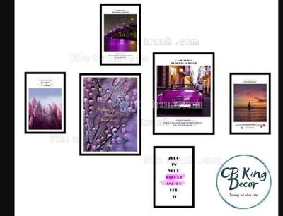 File tranh File gốc in bộ tranh decor treo tráng gương canvas GB20440 (bản gốc) in lụa dán tường