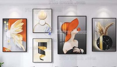 Tải file File gốc in bộ tranh decor treo tráng gương canvas GB20485 (gốc) làm file tranh quảng cáo