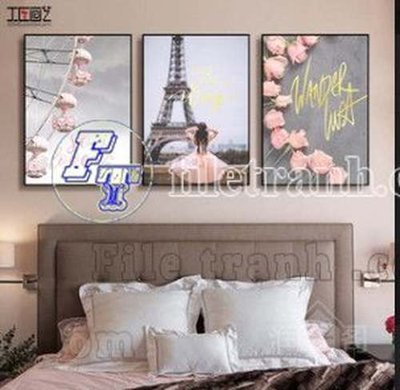 File tranh in trần File gốc in bộ tranh decor treo tráng gương canvas GB20491 (ảnh gốc siêu nét)