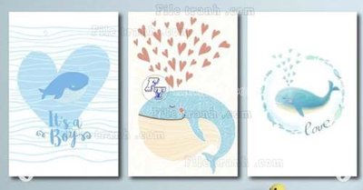 File tranh File gốc in bộ tranh decor treo tráng gương canvas GB20495 (bản gốc) in lụa 3D