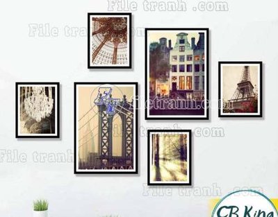 File tranh File gốc in bộ tranh decor treo tráng gương canvas GB20519 (file gốc) chuẩn màu in