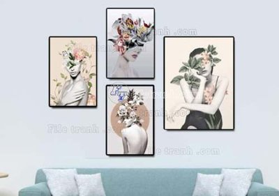 File PSD File gốc in bộ tranh decor treo tráng gương canvas GB20571 (bản gốc) đã tách nền